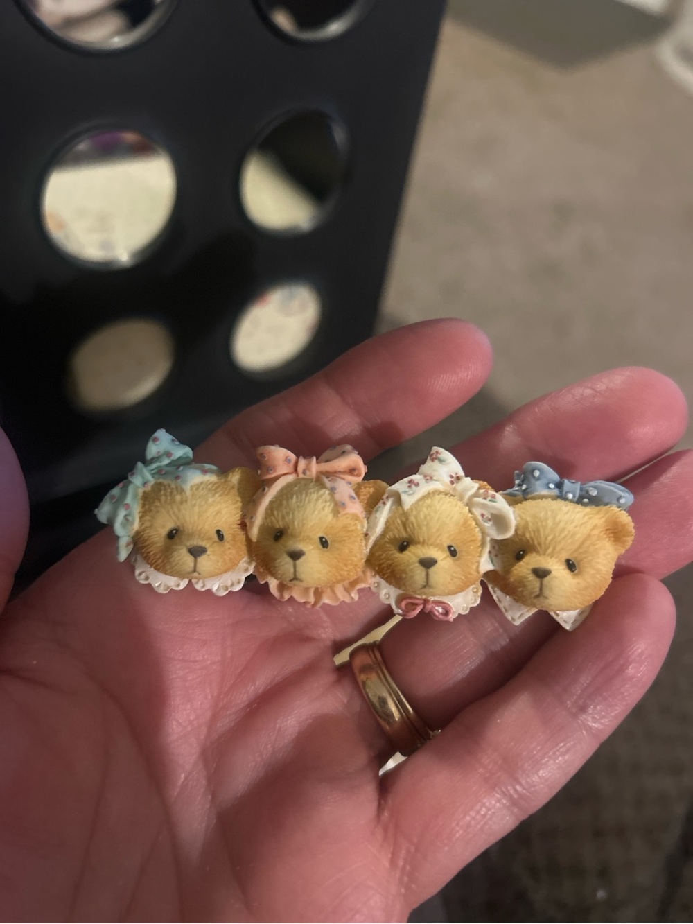 Vintage Cherished Teddies Teddy Bear Faces Brooch Pin Priscilla Hillman  1996